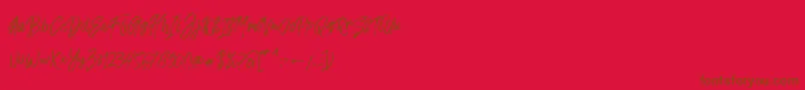 Fusterd Brush Font – Brown Fonts on Red Background