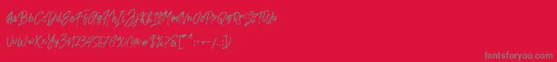 Fusterd Brush Font – Gray Fonts on Red Background