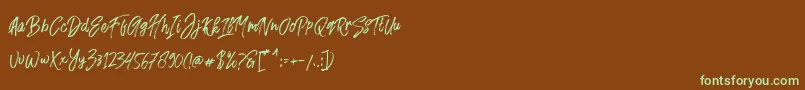 Fusterd Brush Font – Green Fonts on Brown Background