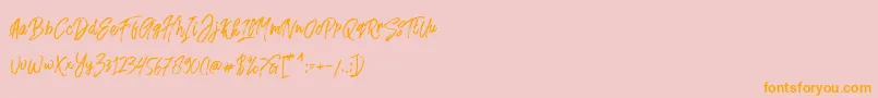 Fusterd Brush Font – Orange Fonts on Pink Background