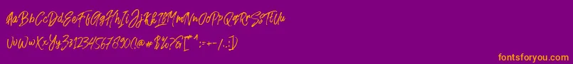 Fusterd Brush Font – Orange Fonts on Purple Background