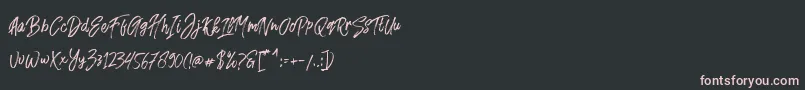 Fusterd Brush-Schriftart – Rosa Schriften auf schwarzem Hintergrund