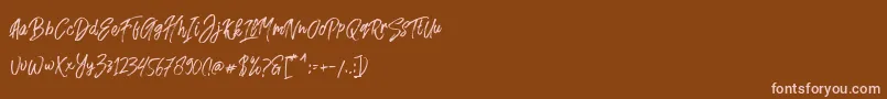 Fusterd Brush Font – Pink Fonts on Brown Background