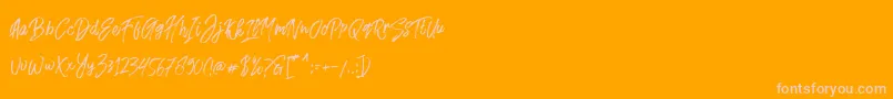 Fusterd Brush Font – Pink Fonts on Orange Background