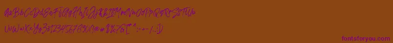 Fusterd Brush Font – Purple Fonts on Brown Background