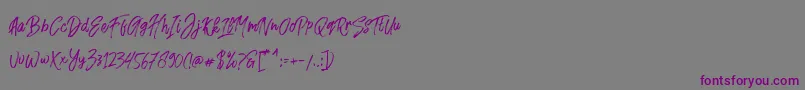 Fusterd Brush Font – Purple Fonts on Gray Background