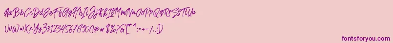 Fusterd Brush Font – Purple Fonts on Pink Background