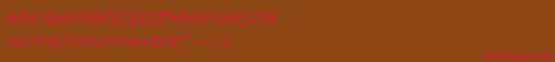 Fusterd Brush Font – Red Fonts on Brown Background