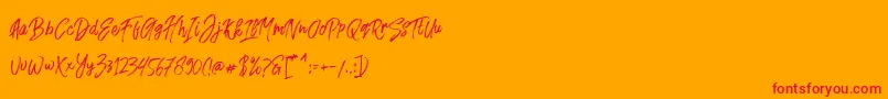 Fusterd Brush Font – Red Fonts on Orange Background