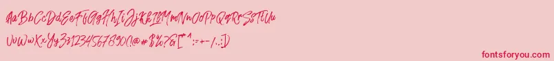 Fusterd Brush Font – Red Fonts on Pink Background