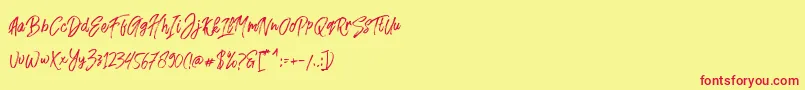 Fusterd Brush Font – Red Fonts on Yellow Background