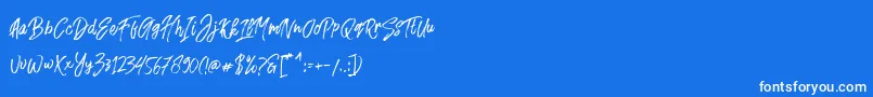 Fonte Fusterd Brush – fontes brancas em um fundo azul
