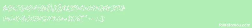 フォントFusterd Brush – 緑の背景に白い文字