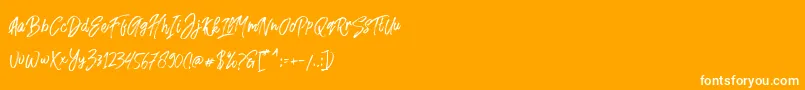 Fusterd Brush Font – White Fonts on Orange Background