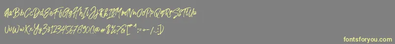 Fusterd Brush-Schriftart – Gelbe Schriften auf grauem Hintergrund