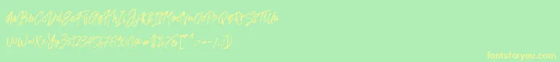 Fonte Fusterd Brush – fontes amarelas em um fundo verde