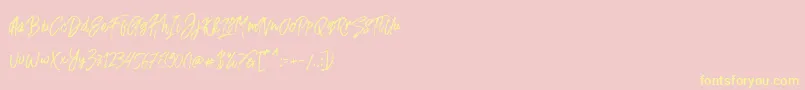 Fusterd Brush Font – Yellow Fonts on Pink Background