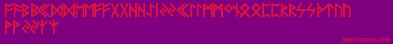 FUTHA   -Schriftart – Rote Schriften auf violettem Hintergrund