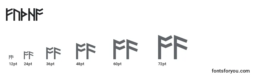 Размеры шрифта FUTHA    (127469)
