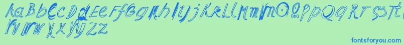 Czcionka RamonItalic – niebieskie czcionki na zielonym tle