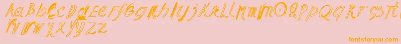 RamonItalic-Schriftart – Orangefarbene Schriften auf rosa Hintergrund