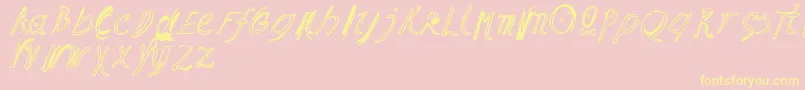 RamonItalic-Schriftart – Gelbe Schriften auf rosa Hintergrund