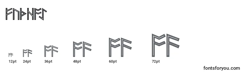 Размеры шрифта FUTHAI   (127470)