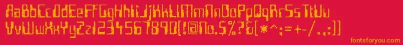 フォントFUTUI    – 赤い背景にオレンジの文字