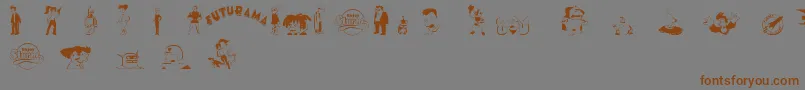 Police futurama characters – polices brunes sur fond gris