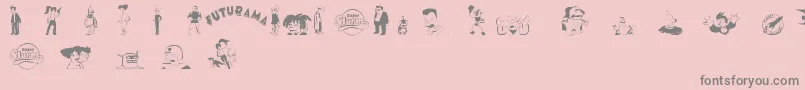 Czcionka futurama characters – szare czcionki na różowym tle
