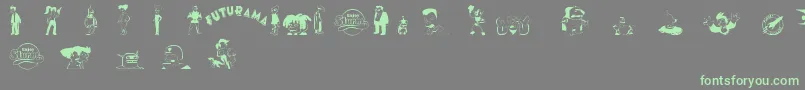 futurama characters Font – Green Fonts on Gray Background