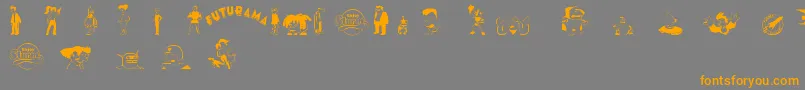 futurama characters Font – Orange Fonts on Gray Background
