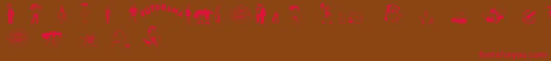 futurama characters Font – Red Fonts on Brown Background