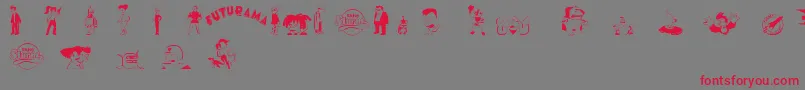 futurama characters Font – Red Fonts on Gray Background
