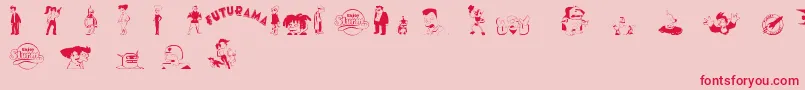 Шрифт futurama characters – красные шрифты на розовом фоне