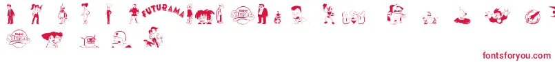 Fonte futurama characters – fontes vermelhas em um fundo branco