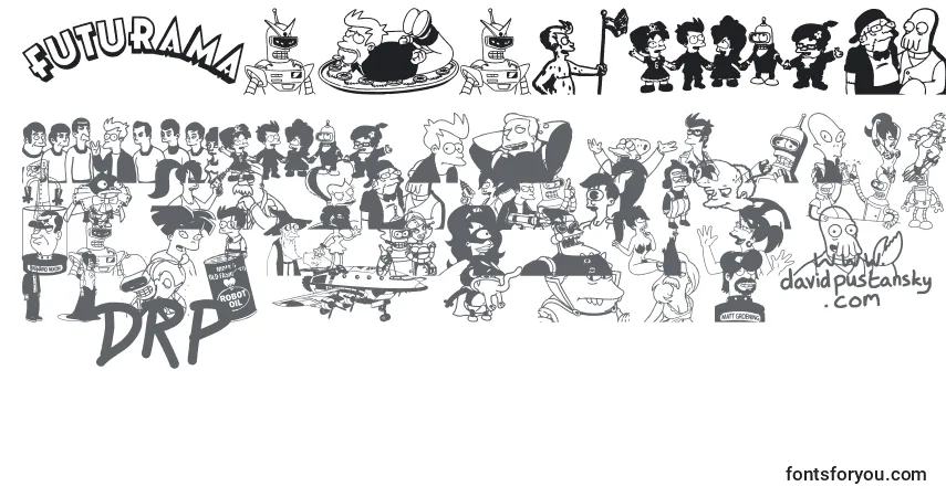 Schriftart Futurama Hypnotoad – Alphabet, Zahlen, spezielle Symbole