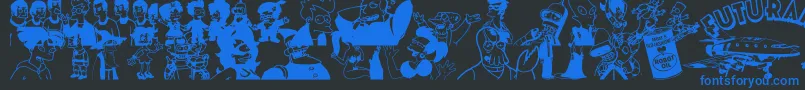 Futurama Hypnotoad Font – Blue Fonts on Black Background