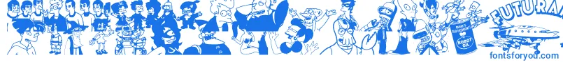 Futurama Hypnotoad Font – Blue Fonts on White Background