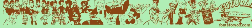 Futurama Hypnotoad Font – Brown Fonts on Green Background
