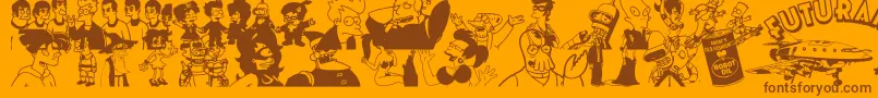 Futurama Hypnotoad Font – Brown Fonts on Orange Background