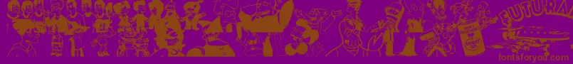 Futurama Hypnotoad Font – Brown Fonts on Purple Background