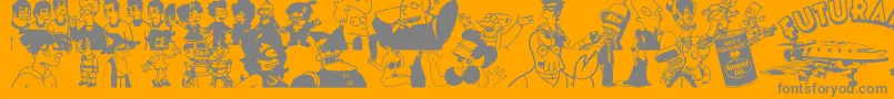 Futurama Hypnotoad Font – Gray Fonts on Orange Background