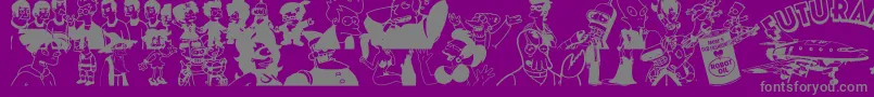 Futurama Hypnotoad Font – Gray Fonts on Purple Background