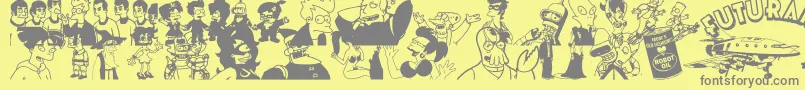Futurama Hypnotoad Font – Gray Fonts on Yellow Background