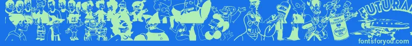 Futurama Hypnotoad Font – Green Fonts on Blue Background