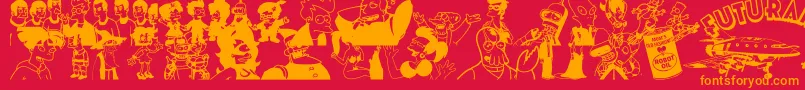 Futurama Hypnotoad Font – Orange Fonts on Red Background