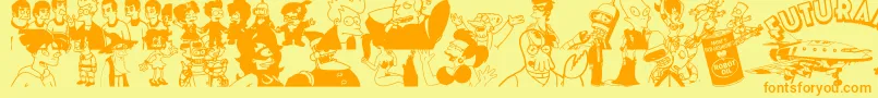 Futurama Hypnotoad Font – Orange Fonts on Yellow Background