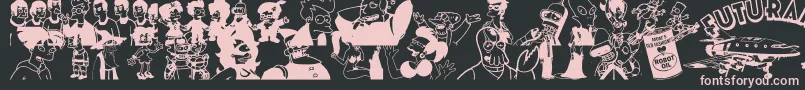 Futurama Hypnotoad Font – Pink Fonts on Black Background