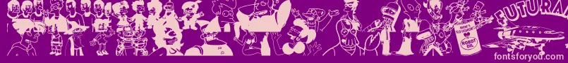 Futurama Hypnotoad Font – Pink Fonts on Purple Background